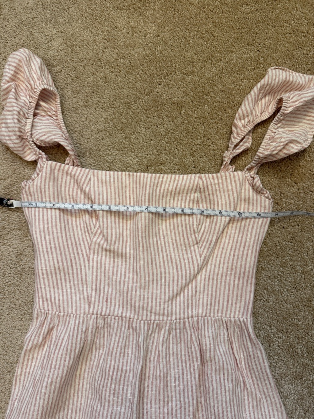 Reformation Lucila Linen Dress Square Neck Size 0 - Picture 6 of 10